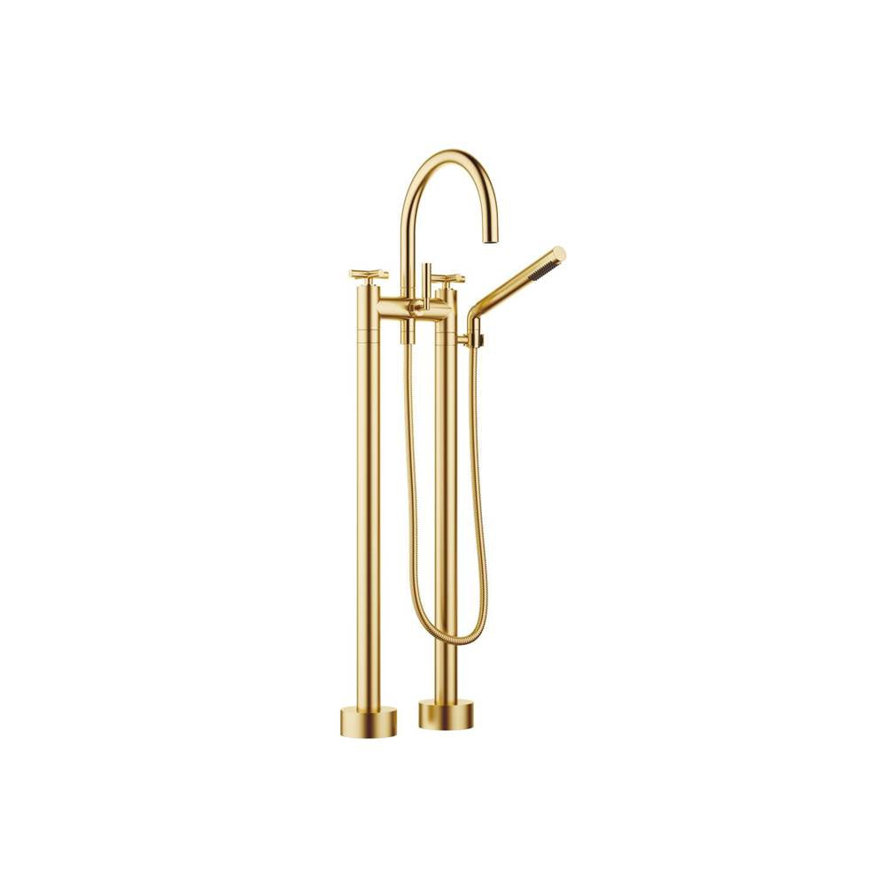 Dornbracht - Tara Two-Hole Tub Mixer For Freestanding Installation With Hand Shower Set In Brushed Durabrass - Brushed Durabrass