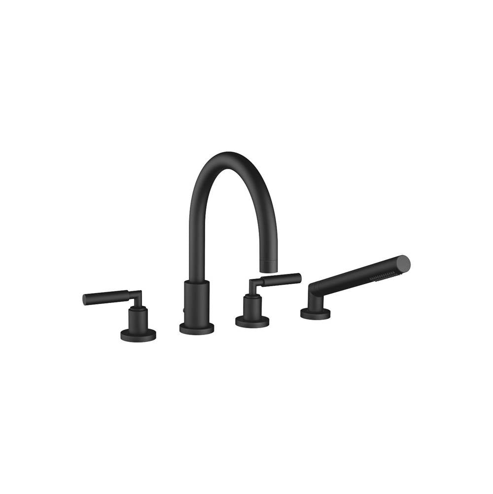 Dornbracht - Tara Deck-Mounted Tub Mixer, With Hand Shower Set For Deck-Mounted Tub Installation In Black Matte - Black Matte