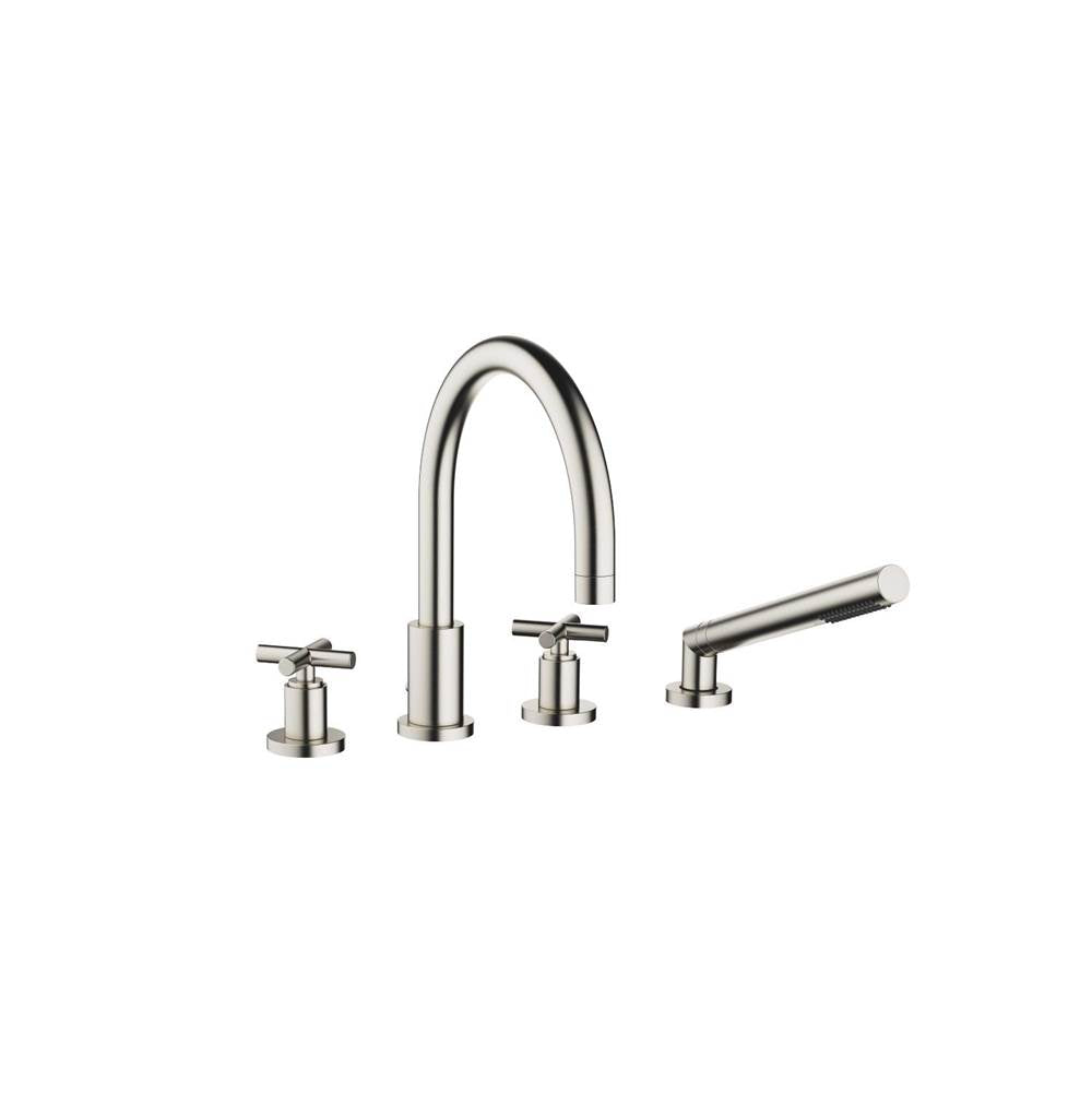 Dornbracht - Tara Deck-Mounted Tub Mixer, With Hand Shower Set For Deck-Mounted Tub Installation In Platinum Matte - Platinum Matte