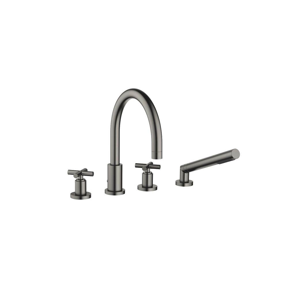 Dornbracht - Tara Deck-Mounted Tub Mixer, With Hand Shower Set For Deck-Mounted Tub Installation In Dark Platinum Matte - Dark platinum matte
