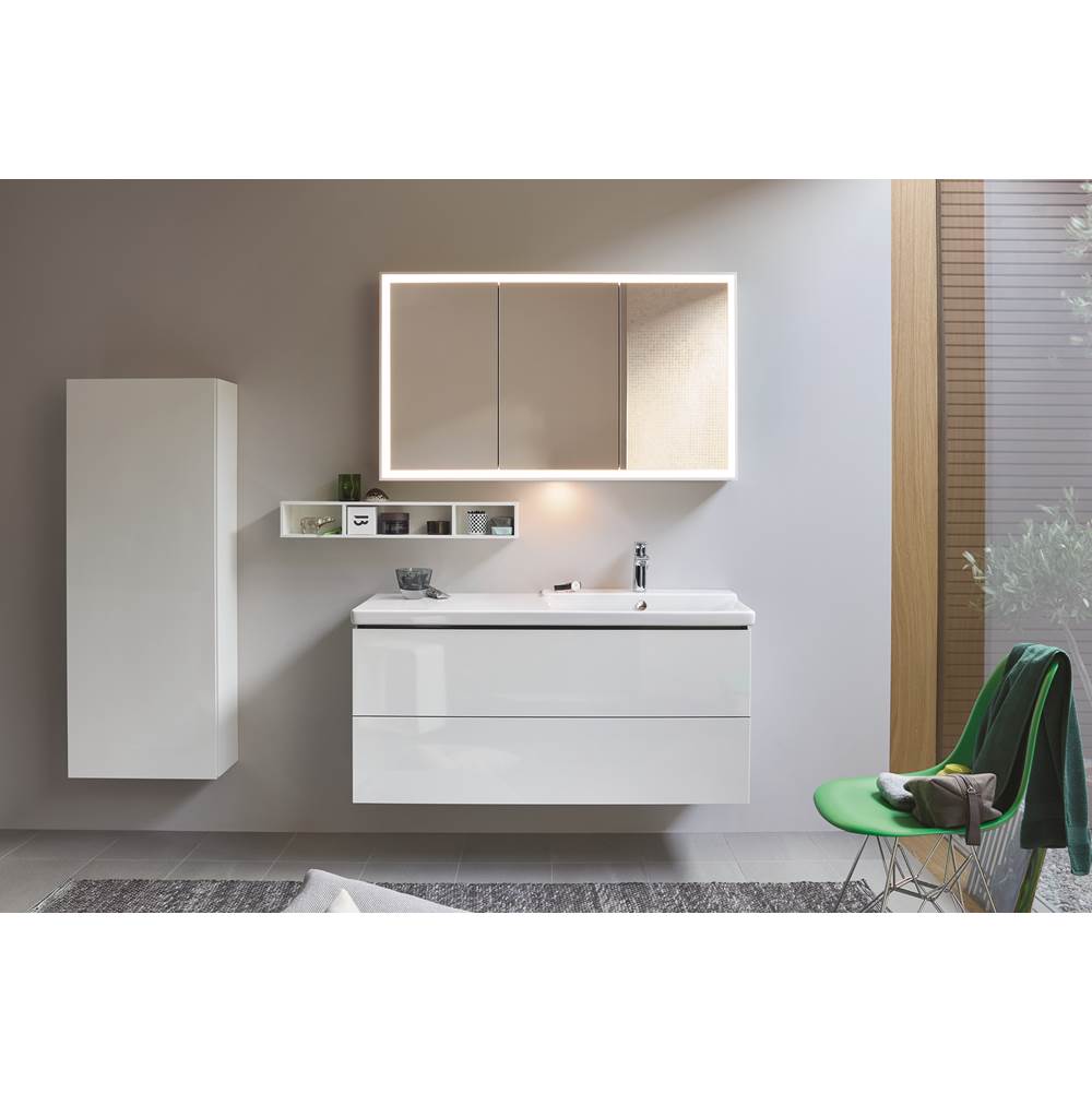 L-Cube Two Drawer C-Bonded Wall-Mount Vanity Kit Concrete Gray