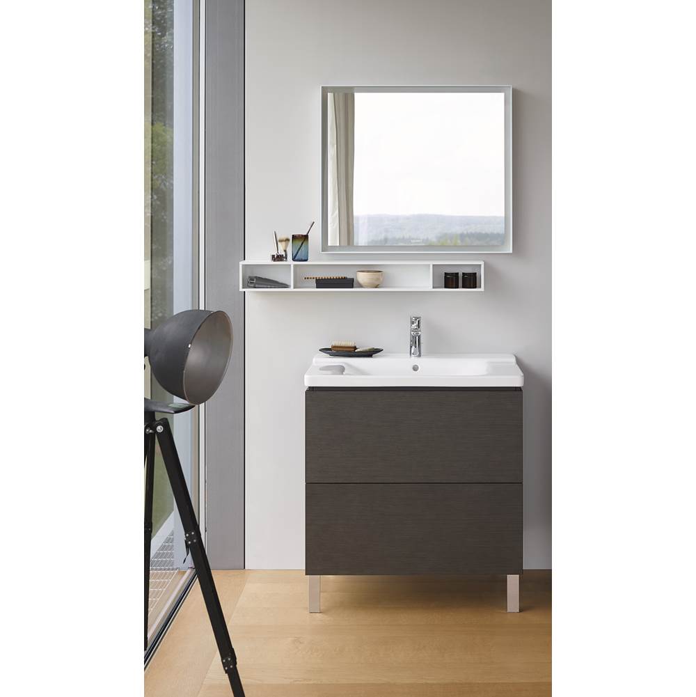 L-Cube Two Drawer Floorstanding Vanity Unit Concrete Gray