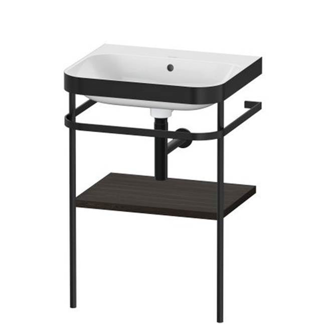 Duravit - Happy D.2 Plus C-Bonded Vanity Kit with Sink and Metal Console Walnut Brushed - Walnut Brushed