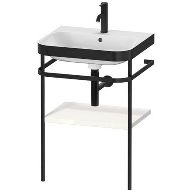 Duravit - Happy D.2 Plus C-Bonded Vanity Kit with Sink and Metal Console White - White High Gloss