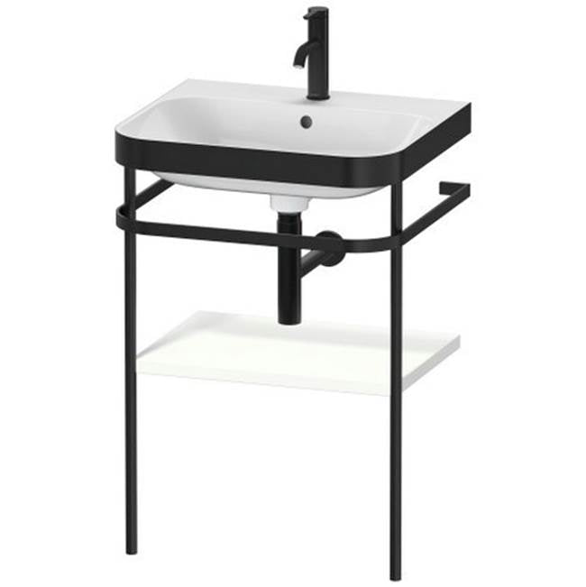Duravit - Happy D.2 Plus C-Bonded Vanity Kit with Sink and Metal Console White - White Satin Matte