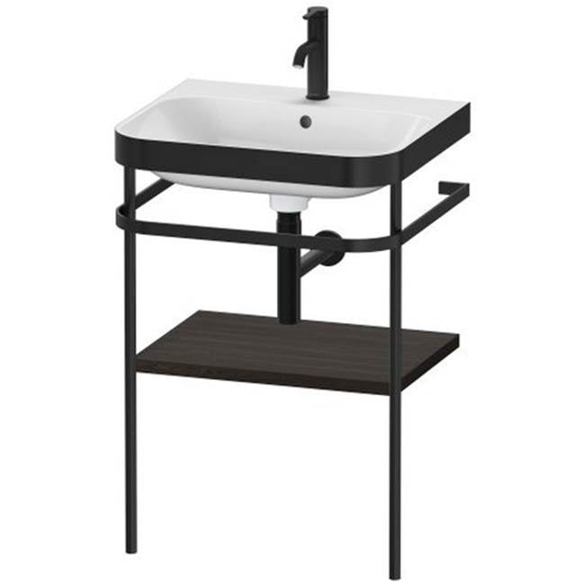 Duravit - Happy D.2 Plus C-Bonded Vanity Kit with Sink and Metal Console Walnut Brushed - Walnut Brushed