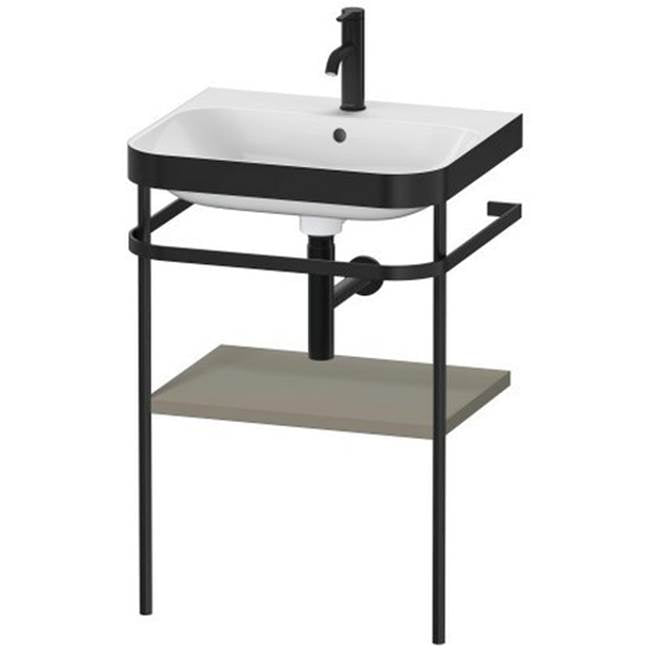 Duravit - Happy D.2 Plus C-Bonded Vanity Kit with Sink and Metal Console Stone Gray - Stone Gray Satin Matte