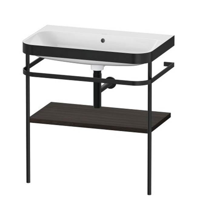 Duravit - Happy D.2 Plus C-Bonded Vanity Kit with Sink and Metal Console Walnut Brushed - Walnut Brushed