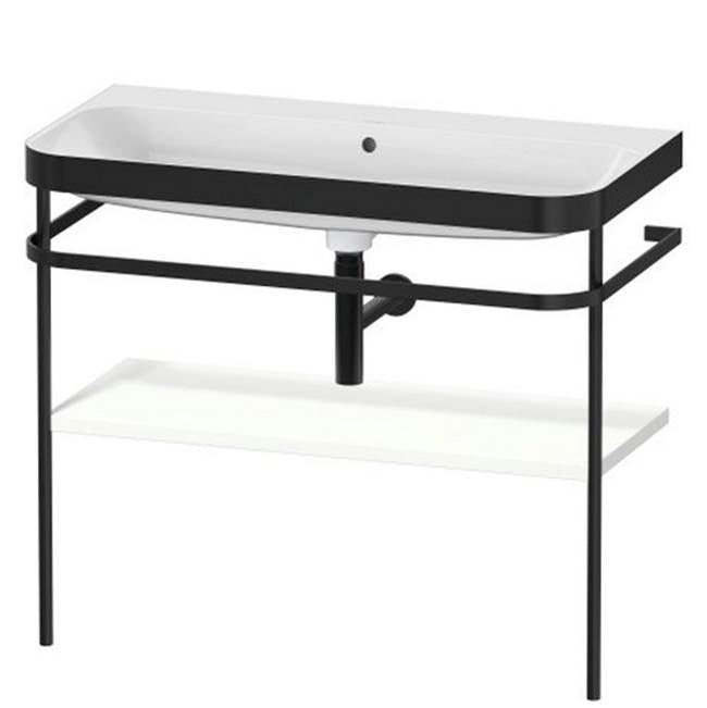 Duravit - Happy D.2 Plus C-Bonded Vanity Kit with Sink and Metal Console White - White Satin Matte
