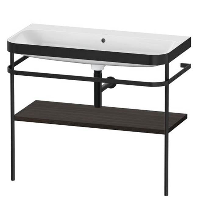 Duravit - Happy D.2 Plus C-Bonded Vanity Kit with Sink and Metal Console Walnut Brushed - Walnut Brushed