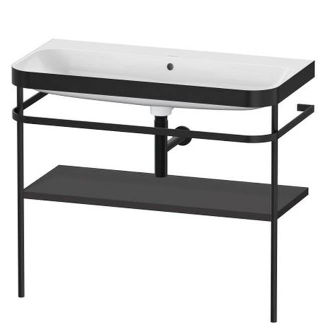 Duravit - Happy D.2 Plus C-Bonded Vanity Kit with Sink and Metal Console Graphite - Graphite Super Matte