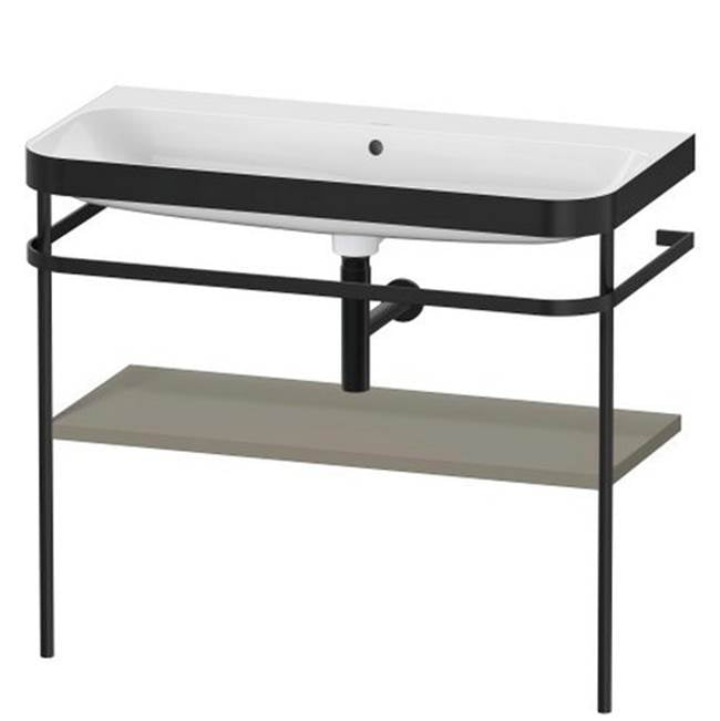 Duravit - Happy D.2 Plus C-Bonded Vanity Kit with Sink and Metal Console Stone Gray - Stone Gray Satin Matte