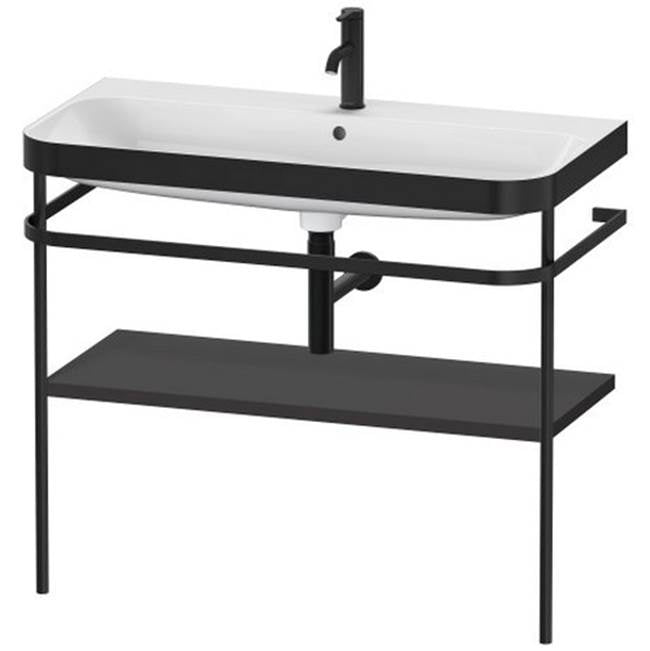 Duravit - Happy D.2 Plus C-Bonded Vanity Kit with Sink and Metal Console Graphite - Graphite Super Matte