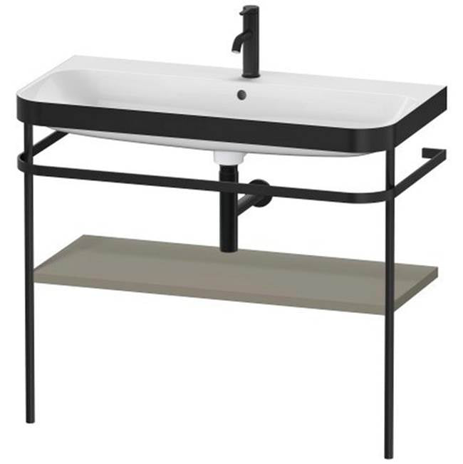 Duravit - Happy D.2 Plus C-Bonded Vanity Kit with Sink and Metal Console Stone Gray - Stone Gray Satin Matte