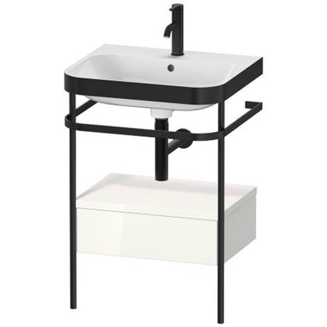 Duravit - Happy D.2 Plus C-Bonded Vanity Kit with Sink and Metal Console White - White High Gloss