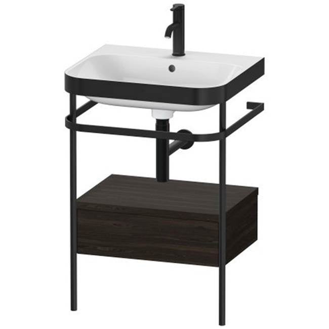 Duravit - Happy D.2 Plus C-Bonded Vanity Kit with Sink and Metal Console Walnut Brushed - Walnut Brushed
