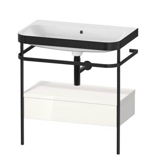 Duravit - Happy D.2 Plus C-Bonded Vanity Kit with Sink and Metal Console White - White High Gloss