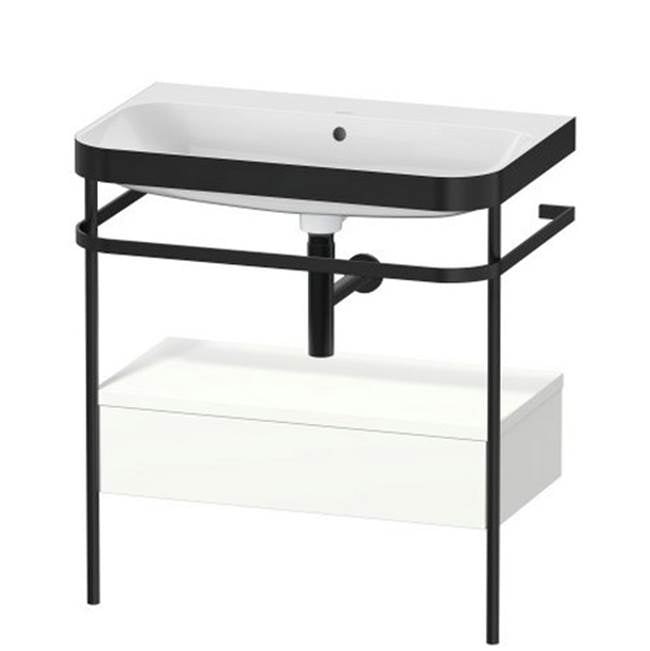 Duravit - Happy D.2 Plus C-Bonded Vanity Kit with Sink and Metal Console White - White Satin Matte