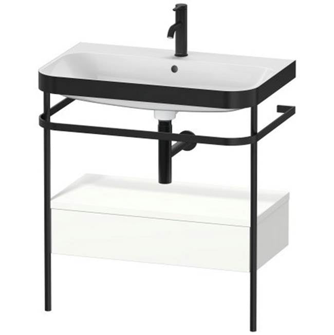 Duravit - Happy D.2 Plus C-Bonded Vanity Kit with Sink and Metal Console White - White Satin Matte