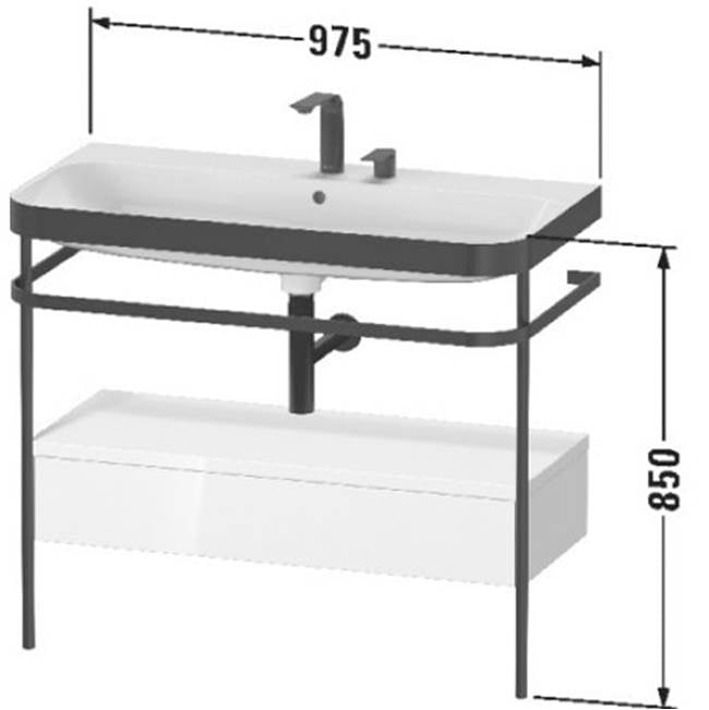 Happy D.2 Plus C-Bonded Vanity Kit with Sink and Metal Console White