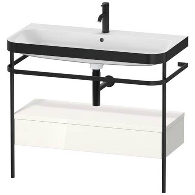 Duravit - Happy D.2 Plus C-Bonded Vanity Kit with Sink and Metal Console White - White High Gloss