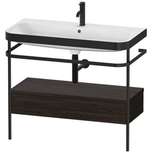 Duravit - Happy D.2 Plus C-Bonded Vanity Kit with Sink and Metal Console Walnut Brushed - Walnut Brushed