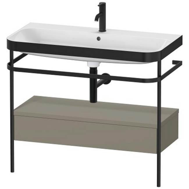 Duravit - Happy D.2 Plus C-Bonded Vanity Kit with Sink and Metal Console Stone Gray - Stone Gray Satin Matte