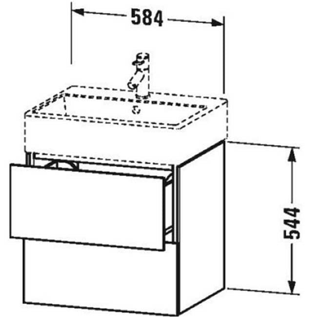 L-Cube Two Drawer Wall-Mount Vanity Unit Concrete Gray