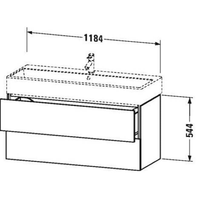 L-Cube Two Drawer Wall-Mount Vanity Unit Concrete Gray