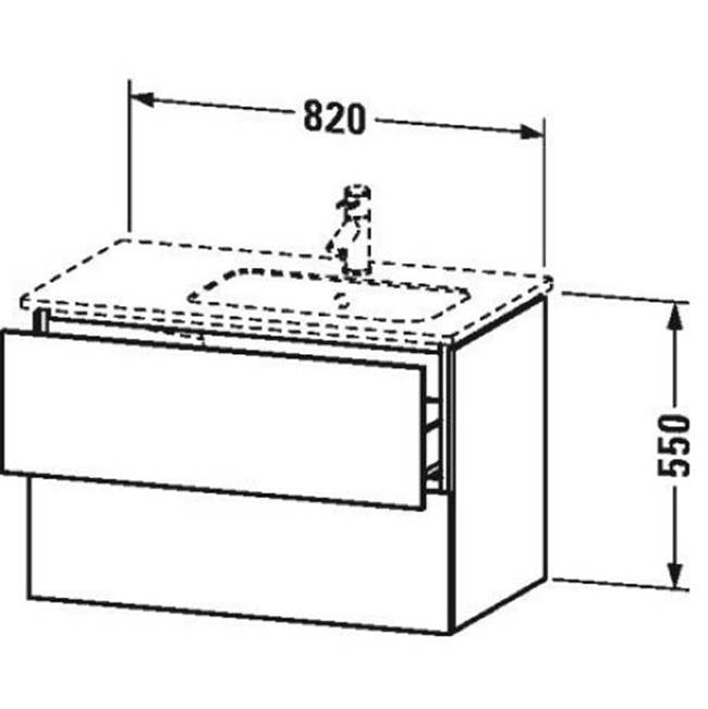 L-Cube Two Drawer Wall-Mount Vanity Unit Concrete Gray