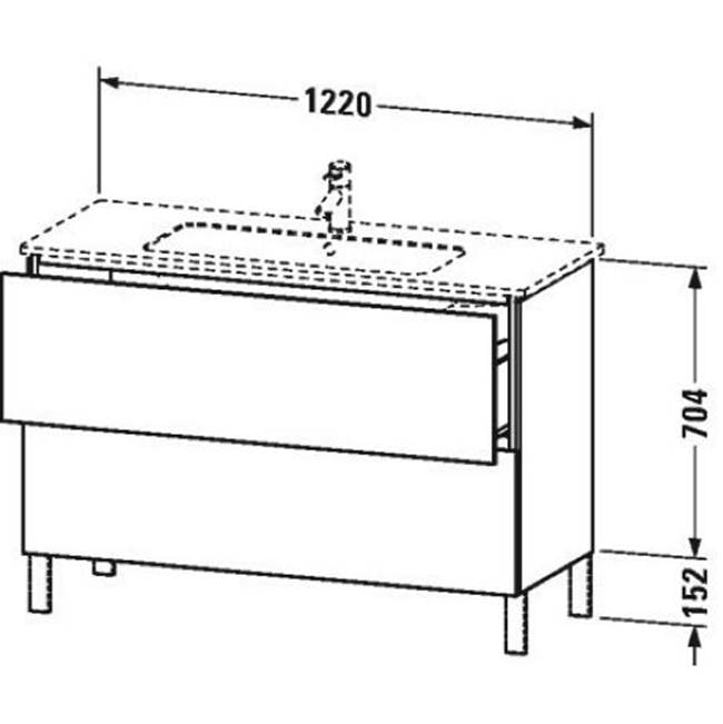 L-Cube Two Drawer Floorstanding Vanity Unit White