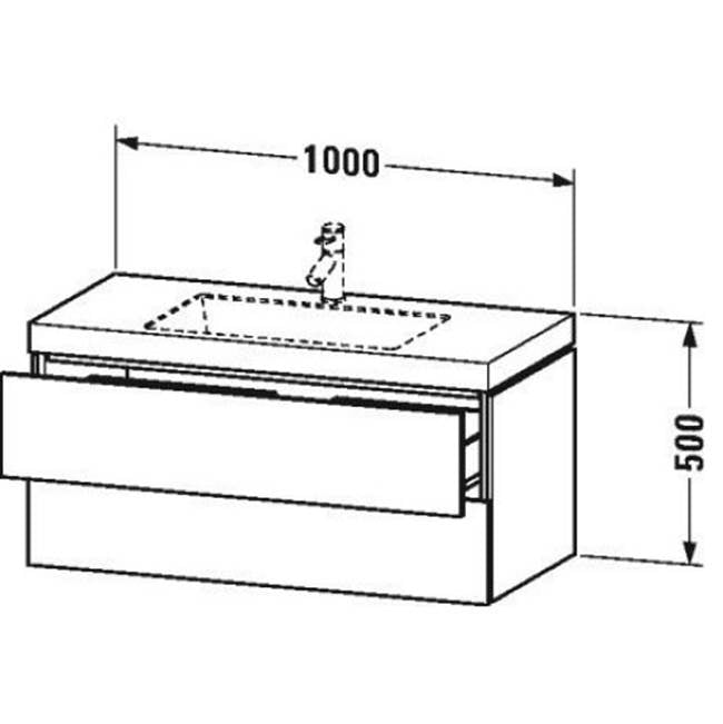 L-Cube Two Drawer C-Bonded Wall-Mount Vanity Kit Concrete Gray