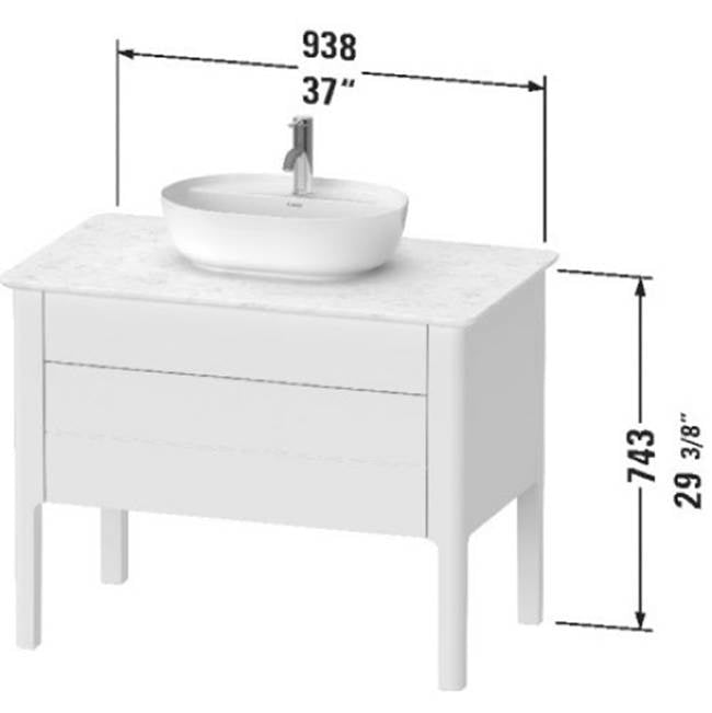Luv One Drawer Floorstanding Vanity Unit White