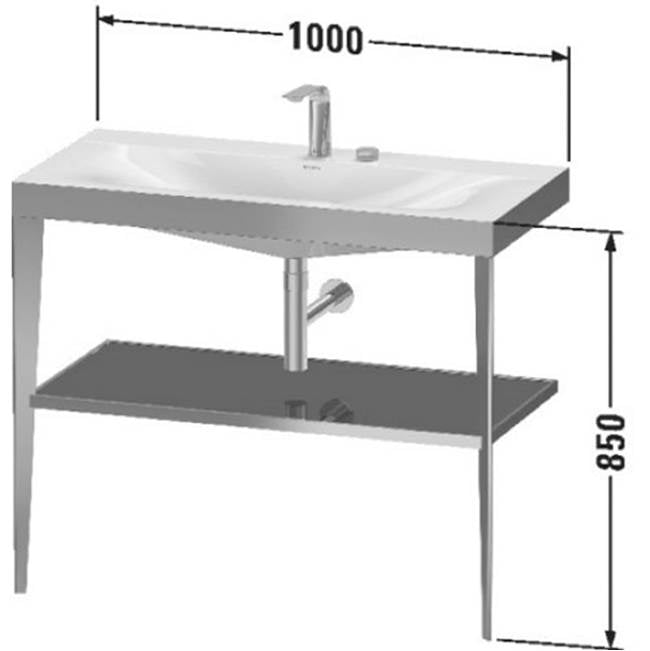 XViu C-Bonded Vanity Kit with Sink and Metal Console Black