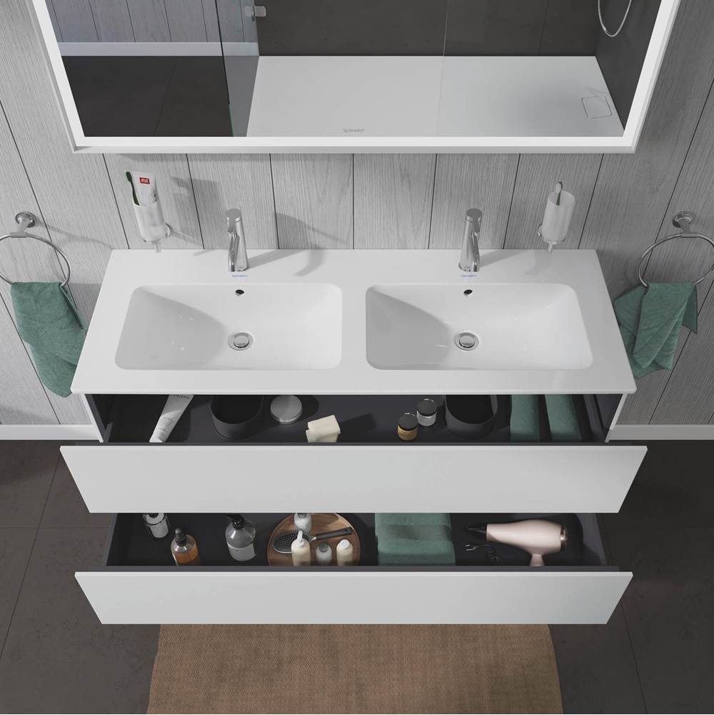 L-Cube Two Drawer Wall-Mount Vanity Unit Concrete Gray