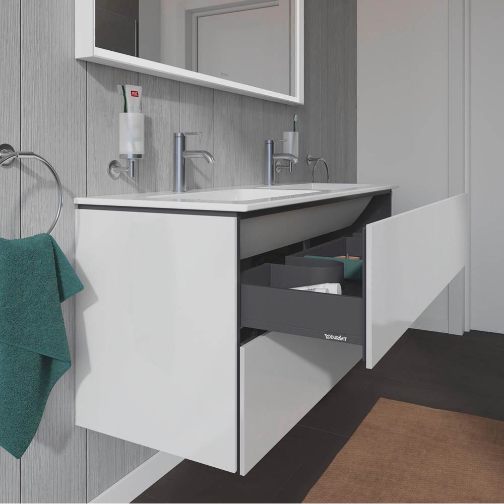 L-Cube Two Drawer Wall-Mount Vanity Unit Concrete Gray