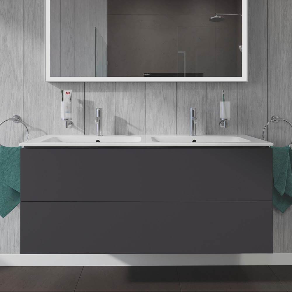 L-Cube Two Drawer Wall-Mount Vanity Unit Concrete Gray