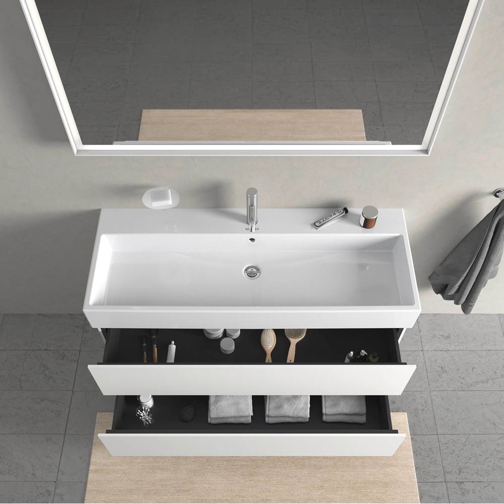 L-Cube Two Drawer Wall-Mount Vanity Unit Concrete Gray