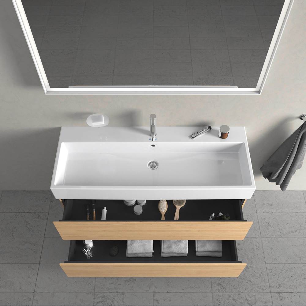 L-Cube Two Drawer Wall-Mount Vanity Unit Concrete Gray