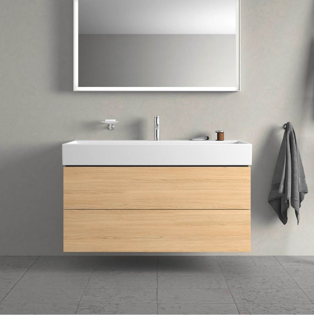 L-Cube Two Drawer Wall-Mount Vanity Unit Concrete Gray