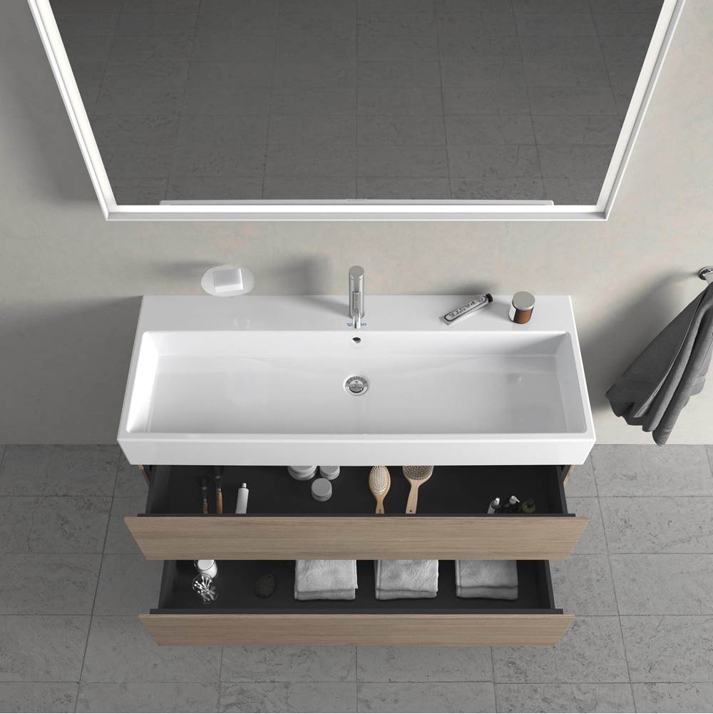 L-Cube Two Drawer Wall-Mount Vanity Unit Concrete Gray