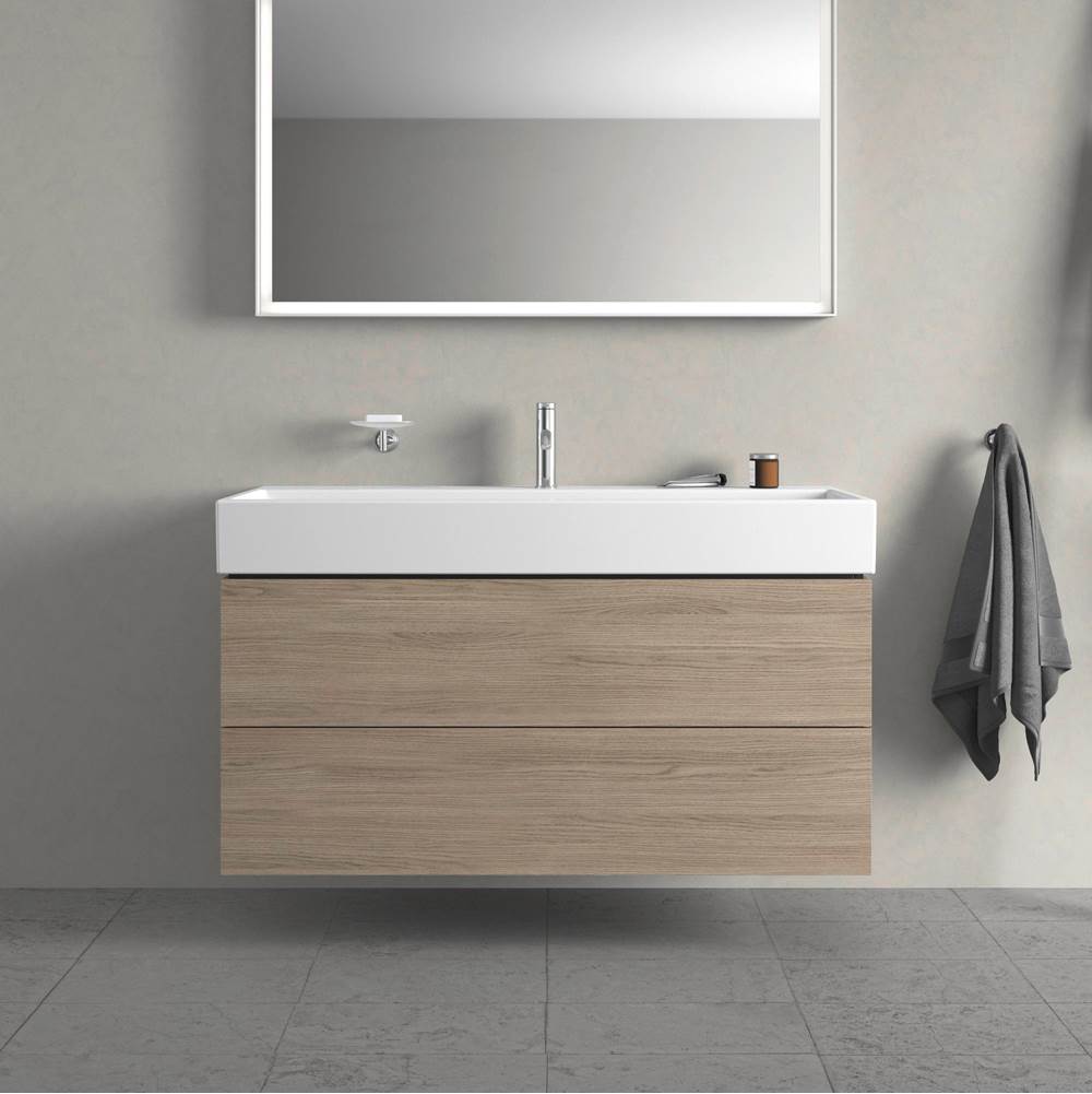 L-Cube Two Drawer Wall-Mount Vanity Unit Concrete Gray