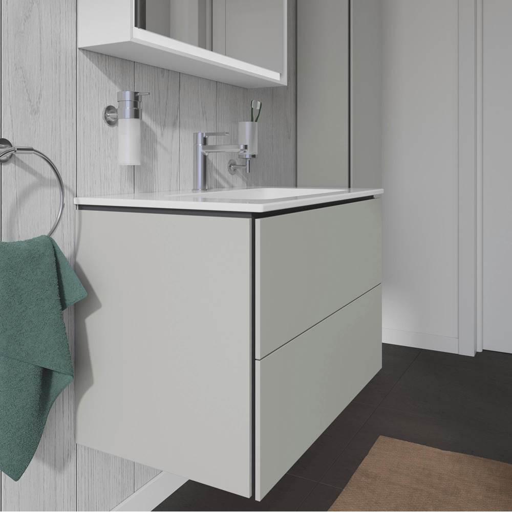 L-Cube Two Drawer Wall-Mount Vanity Unit Concrete Gray