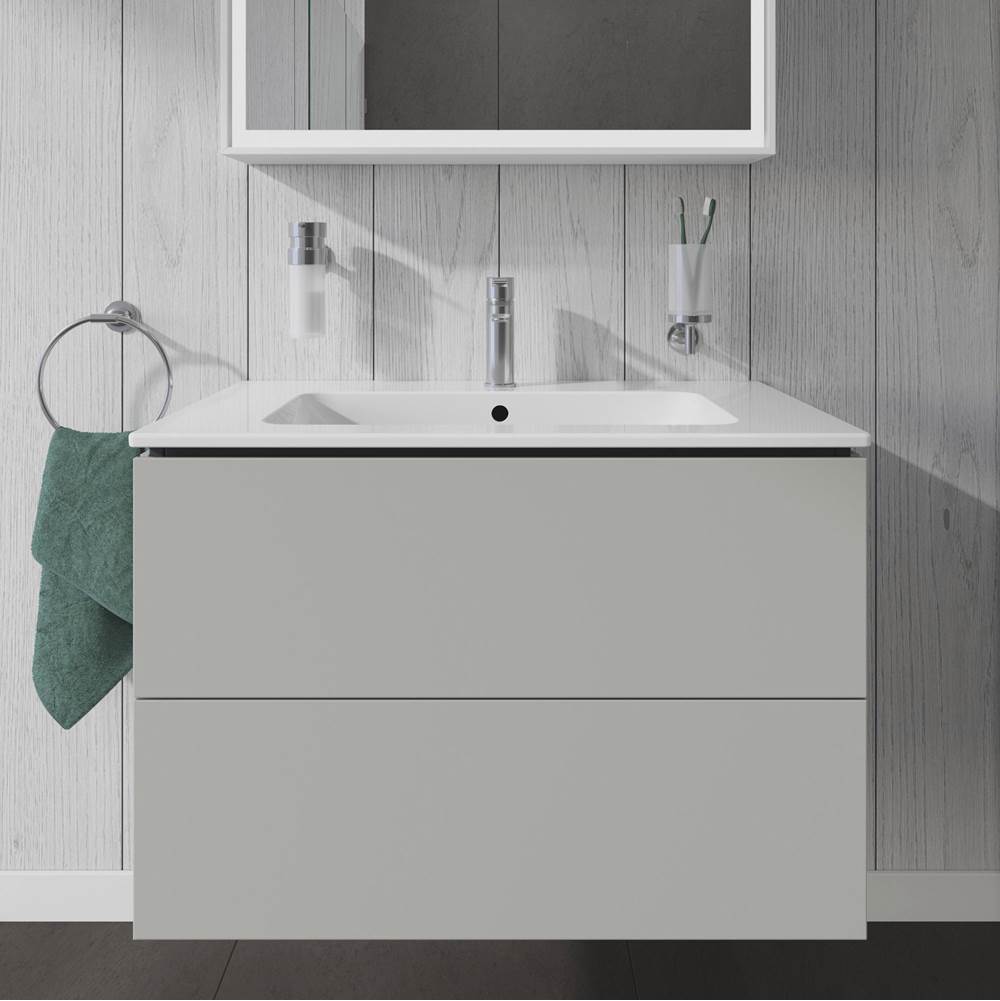 L-Cube Two Drawer Wall-Mount Vanity Unit Concrete Gray