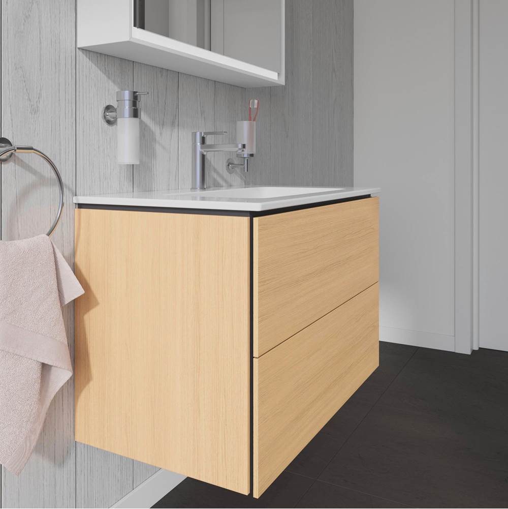 L-Cube Two Drawer Wall-Mount Vanity Unit Concrete Gray
