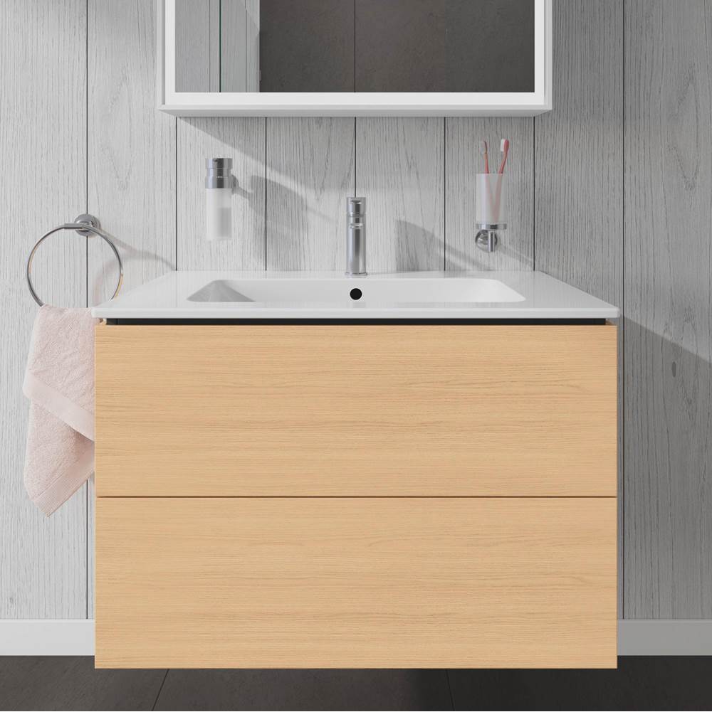 L-Cube Two Drawer Wall-Mount Vanity Unit Concrete Gray