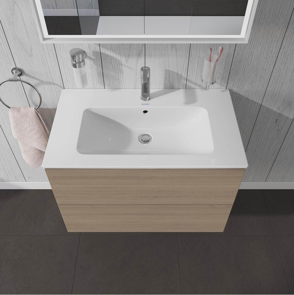 L-Cube Two Drawer Wall-Mount Vanity Unit Concrete Gray