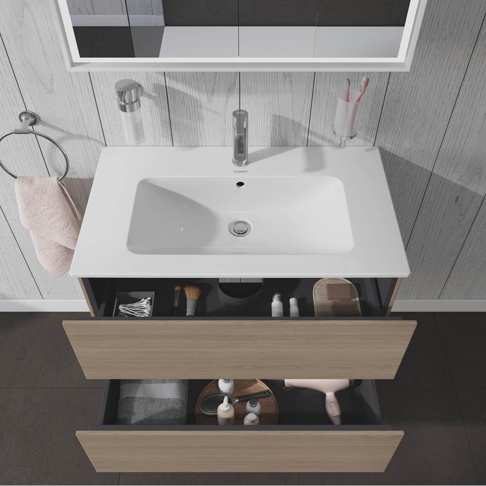 L-Cube Two Drawer Wall-Mount Vanity Unit Concrete Gray