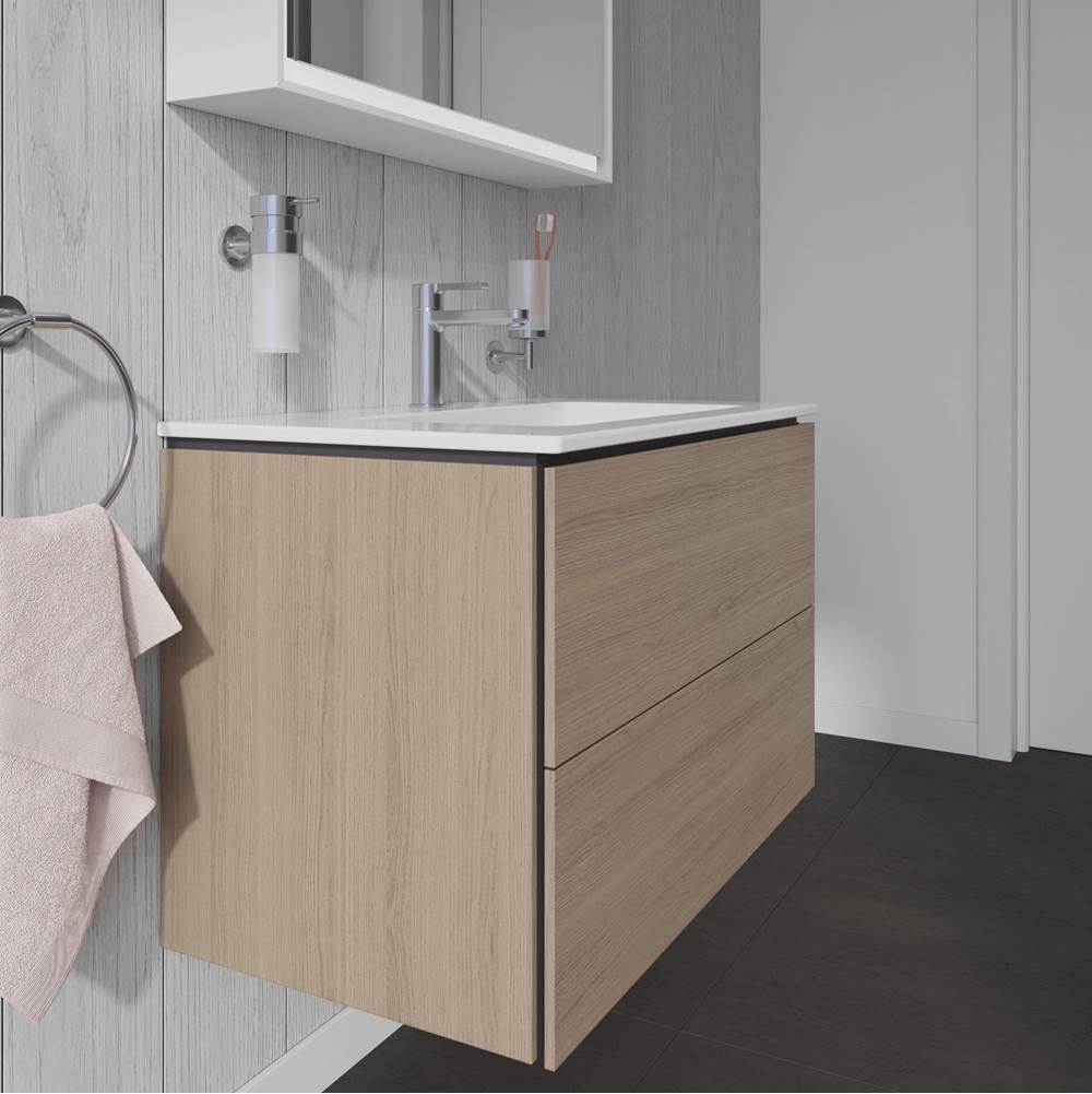 L-Cube Two Drawer Wall-Mount Vanity Unit Concrete Gray