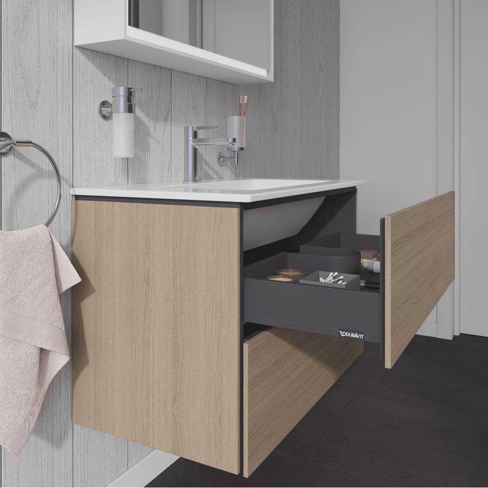 L-Cube Two Drawer Wall-Mount Vanity Unit Concrete Gray